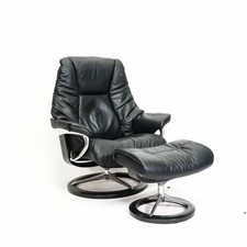 Ekornes Stressless Sessel Live (L) mit Hocker Signature schwarz Leder Top!