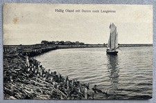 AK Hallig Oland mit Damm nach