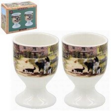 Collie und Schafe Fine China Eierbecher 2er Set Geschenk verpackt
