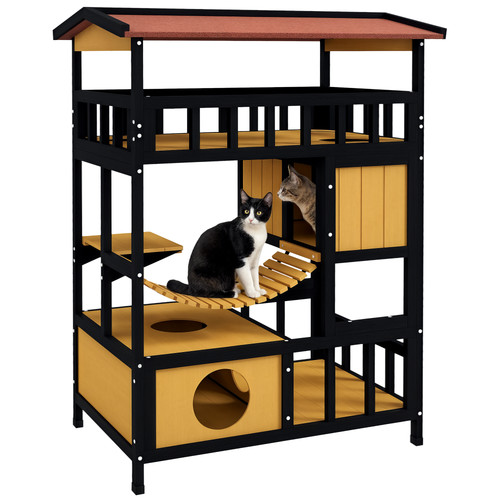 Katzenhaus aus holz - aus,