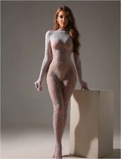 💋Sexy Zentai Catsuit langarm mit Finger S- L Nylon transparent Body 💋  Weiss