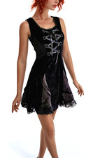 Samtkleid Corsagenlook