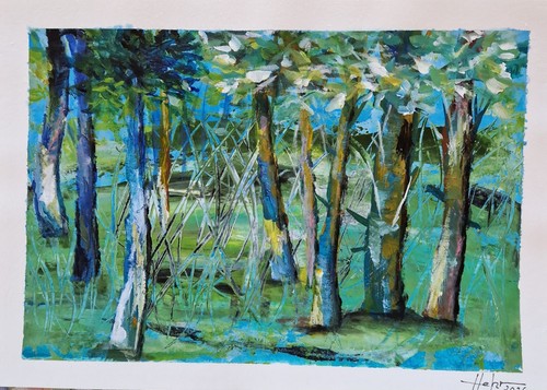 Acrylbild gebraucht 34x - 24, cm
