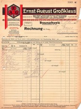 Fahrrad-Handel EAG Großklaus Braunschweig - 1931 - Historische Rechnung ~21x29cm