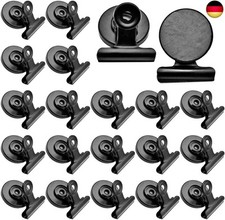 20 Stück Magnetclips, 31mm Magnetklammer, Metall Magnete mit Klammer Schwarz 