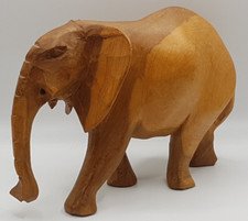 Tierfigur - Elefant aus Holz - handgeschnitzt - L. 16 cm - H. 12 cm    (#K26/1)