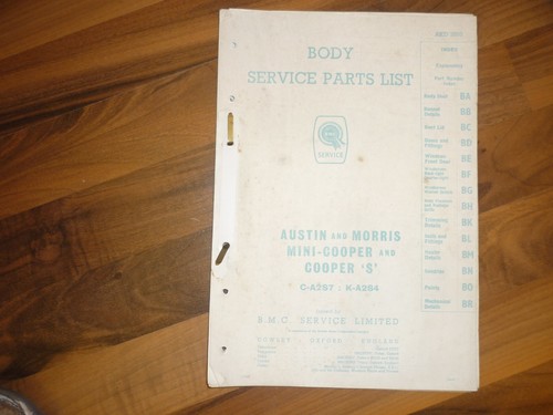 Mini body ersatzteilkatalog - body,
