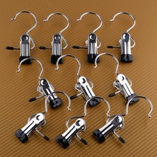 10X Kleiderbügel Metall Stiefelklammer Schuhklammer Hosenbügel Clip Einzel Haken
