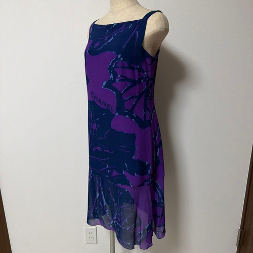 Chanel lila ärmelloses kleid - chanel,