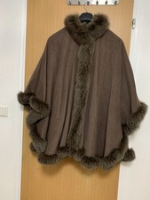 Pelz Fell Poncho Umhang Cape Voss De Cathalo Made Germany Fuchs Kaschmir wolle 
