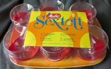 6 Vintage Melitta Glas Tee/Kaffeetasse OVP Sextett von Melitta 70er  Pop Art