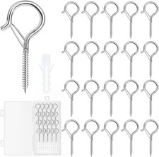20 Stück Schraubhaken Edelstahl, Haken zum Schrauben mit Sicherung, 