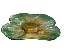 Große Murano Glas-Blattschale – Handgeblasen, Italien um 1950, Vintage