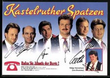Musiker der Kastelruther Spatzen in roten Westen, Autogramme, Ansichtskarte 