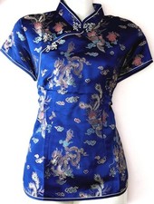 Asia Miss Damen China/Japan Geisha-Bluse/Blazer/Top Dunkelblau Gr.32/XS