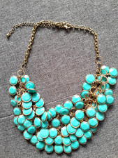 Collier, Türkis-u.  goldfarben ,mehrreihige Kette,  wunderschön