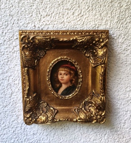 Vintage miniatur ölgemälde - vintage,