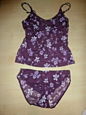 Hemdchen und Slip von Tchibo neu Größe 38/40 lila aubergine Set