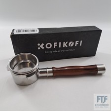 KOFIKOFI Bodenloser Siebträger 54mm mit 3 Ohren, Pucksieb und Filterkorb aus Ede