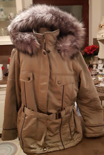 Rodeo Winterjacke dick wattiert gesteppt mit Regenkapuze silberfarben Gr. 44