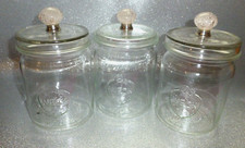 ❤️ 3 X Nostalgie Bonboniere Glas Deckel Weck Gerix 1 L Vorrat rosa KNOPF