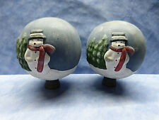 21349. Gartenkugel  Schneemann Dekokugel  2 Stück  11 cm Gartenstecker