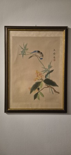 Antik aquarell auf seide - ,