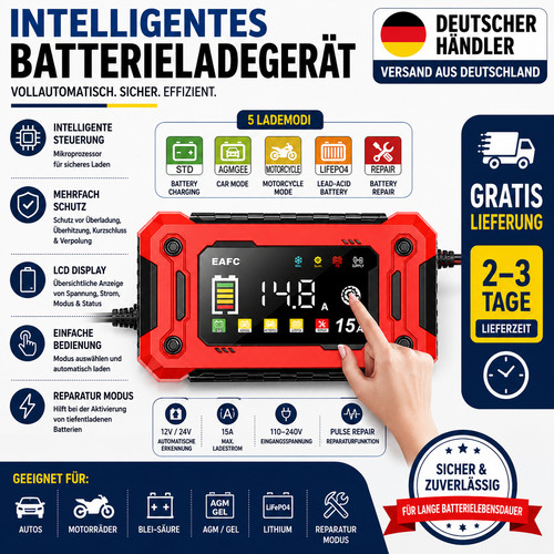 12v 15a autobatterieladegerät - 12v,