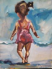 Ölbild Kind Meer Gemälde