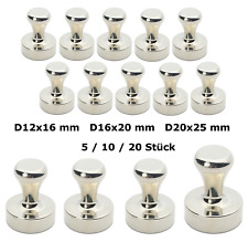 5-20 Kegelmagnete silber Edelstahl extra stark Neodym Pinnwand Kühlschrank Büro