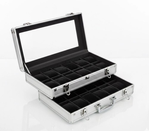 Uhrenkoffer alu für 24 - alu,