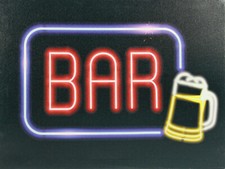LED Leucht Schild Bild Bier Bar Bierglas Wand Tür Batterie Party Dekoration