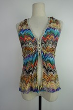 MISSONI DAMEN SHIRT GR. 42 T-SHIRT WOMAN ITALY VINTAGE CROP TOP VISKOSE