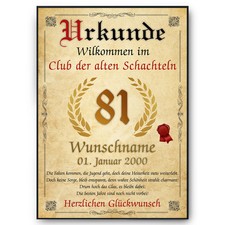 81. Geburtstag Urkunde