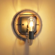 Retro Hanfseil Wandleuchte