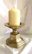 Messing massiver Kerzenständer  Altar Leuchter Stumpenkerzenhalter 2,43 kg