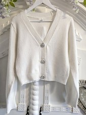 H&M ? Strickjacke ? Gr. XS ?  Weiß mit Strass Knöpfen 