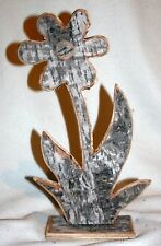 Dekoration Blumen Blüte Birkenrinde 38 cm hoch 20 cm breit  Holz Birke Deko