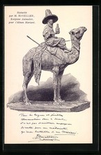 Künstler-AK Karikatur eines Beduinen mit Weinkaraffe 