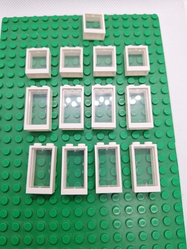 11x lego fenster 1x2x2 weiss - 1x2x2,