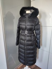 Colmar Daunenmantel extra lang schwarz Echtfell Gürtel M/38