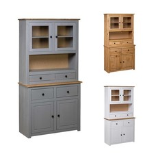 Modernes Highboard Kiefer Massivholz Panama Serie Esszimmermöbel Küchenvitrine