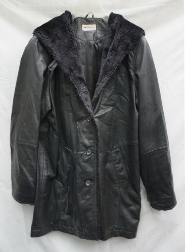 Lammfell ledermantel schwarz - lammfell,