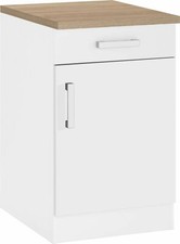 Unterschrank Herdumbauschrank Gera 2.Tlg in Weiß, mit Bügelgriff aus Metall