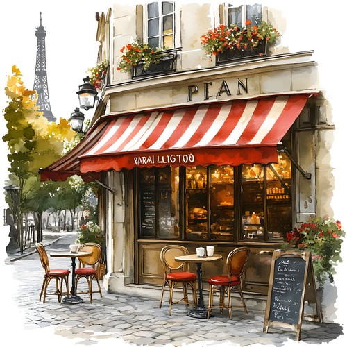 Wandbild paris cafe bistro - wandbild,