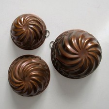 Kupfer-Formen Set Gugelhupf 3 Größen zum Aufhängen Backform Dekoform Chr. Wagner