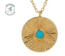 Halskette Stern Sonne Scheibe Retro Vintage Amulett Glücksbringer Geschenkidee