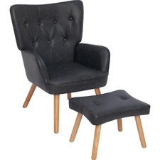 Ohrensessel Sessel mit Hocker