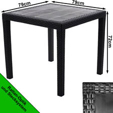Gartentisch Balkontisch Esstisch 80 cm Kunststoff Rattan Optik 4 Pers. Terrasse