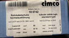 Cimco Rohrkabelschuhe Normalausf. Querschn. 50mm ² M10 50St. 180742 Neu